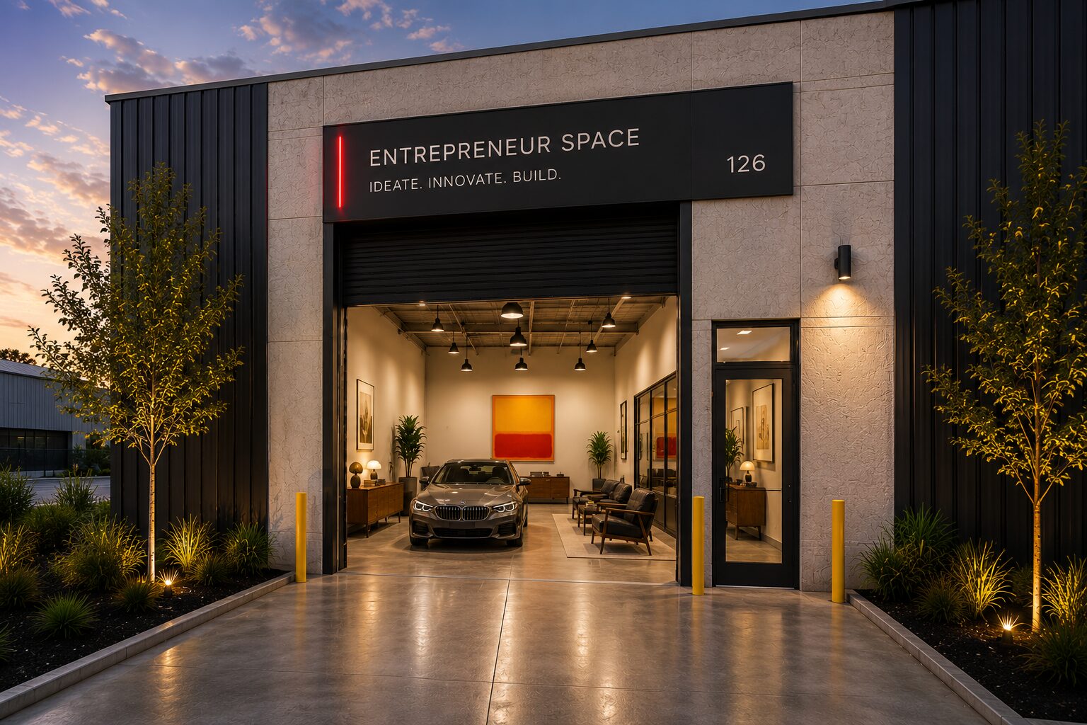 Incubator space concept, single-bay drive-in suite