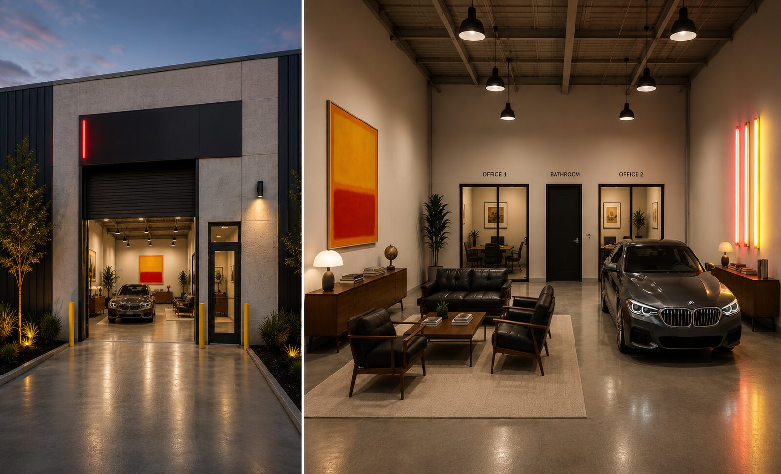 Entrepreneur Space concept, exterior and interior lounge